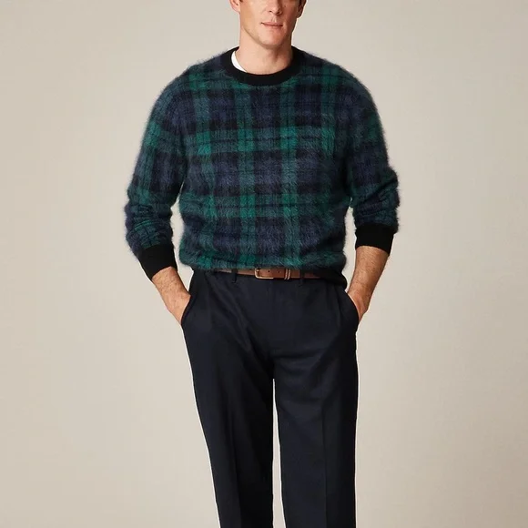 J. Crew Brushed cashmere sweater in Black Watch tartan Large - Picture 7 of 7